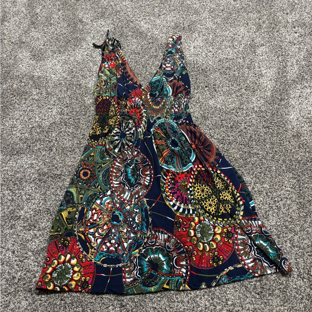 Boho V-Neck Printed Sundress in Multicolor